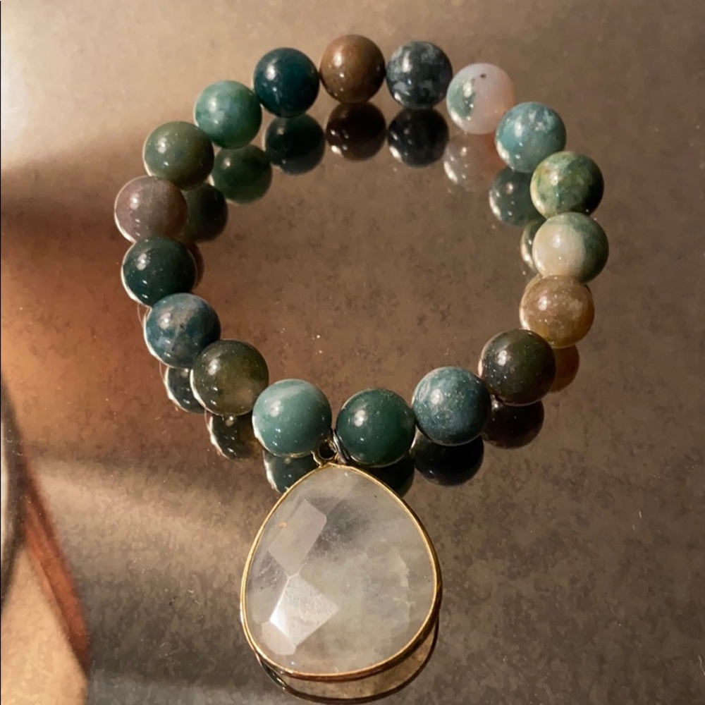 Stretch semi precious bead bracelet